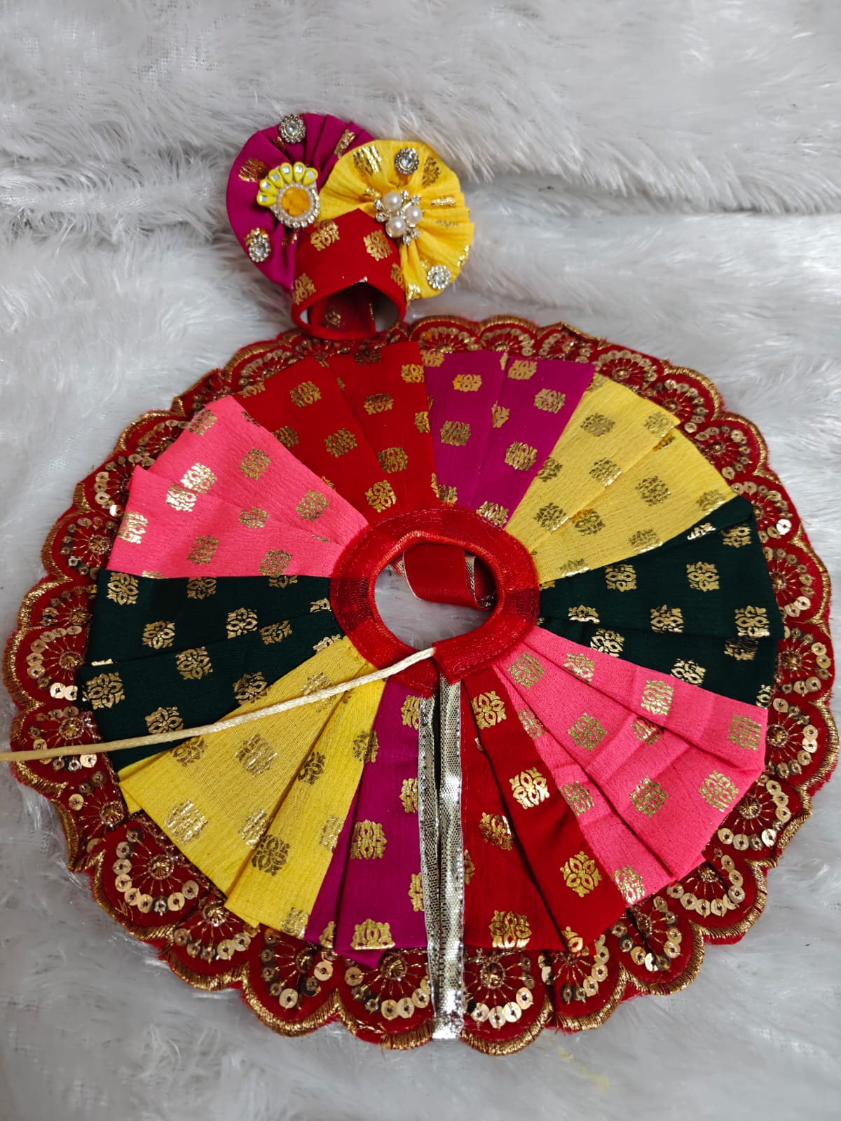 Premium Laddu Gopal Multicolor Poshak with Decorative Mukut